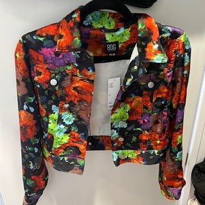 *NWT* Urban Outfitters BDG silk moto floral denim-style jacket